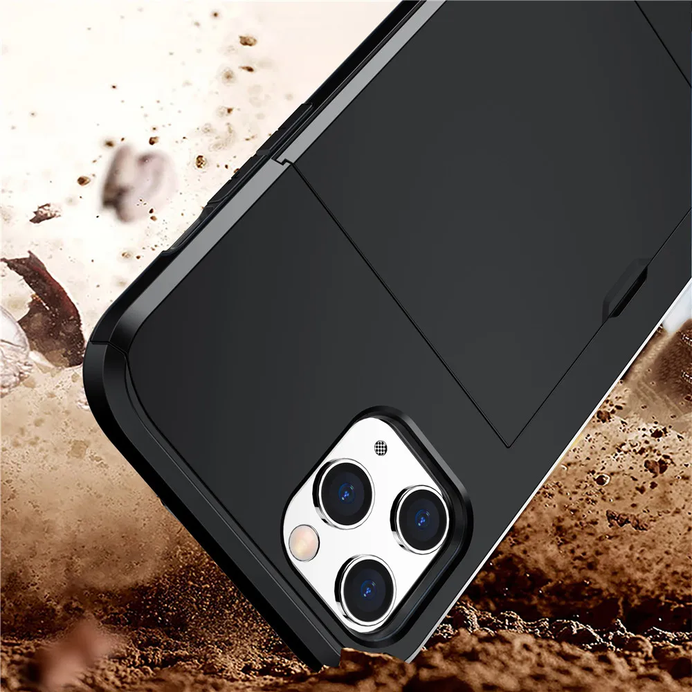 For iPhone 16 15 14 13 Pro Max 12 11 X XS XR Case Hard Armor Phone Case for iPhone 16 pro max 15 14 13 Wallet Card Slide Cover