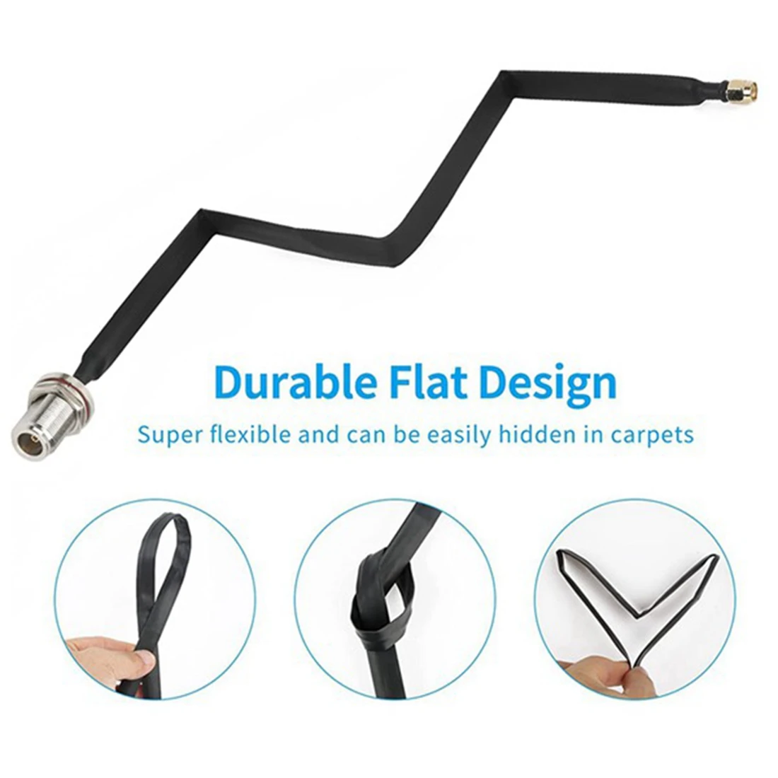 

Exquisite-2Pcs Flat Cable N Female To RP-SMA Male Window And Door Feedthrough Extension Coaxial Adapter Cable For Lora Wifi Lora