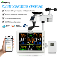 WiFi Weather Station Indoor Outdoor Solar Wireless Sensors Digital Thermometer Temperature & Humidity Monitor For Home Office