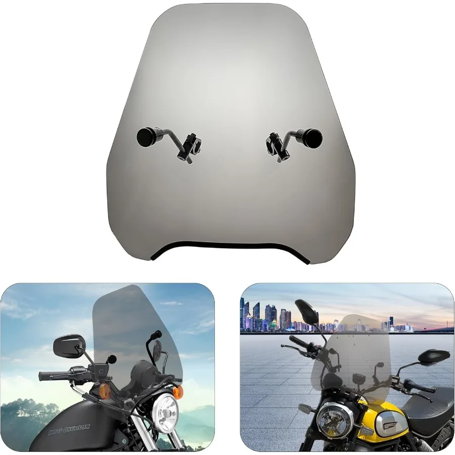 

15 дымовых ветровых стекол мотоцикла с креплением на руль 1/8, ветроотражатель для Harley Davidson Honda Kawasaki Suzuki Triumph Yama