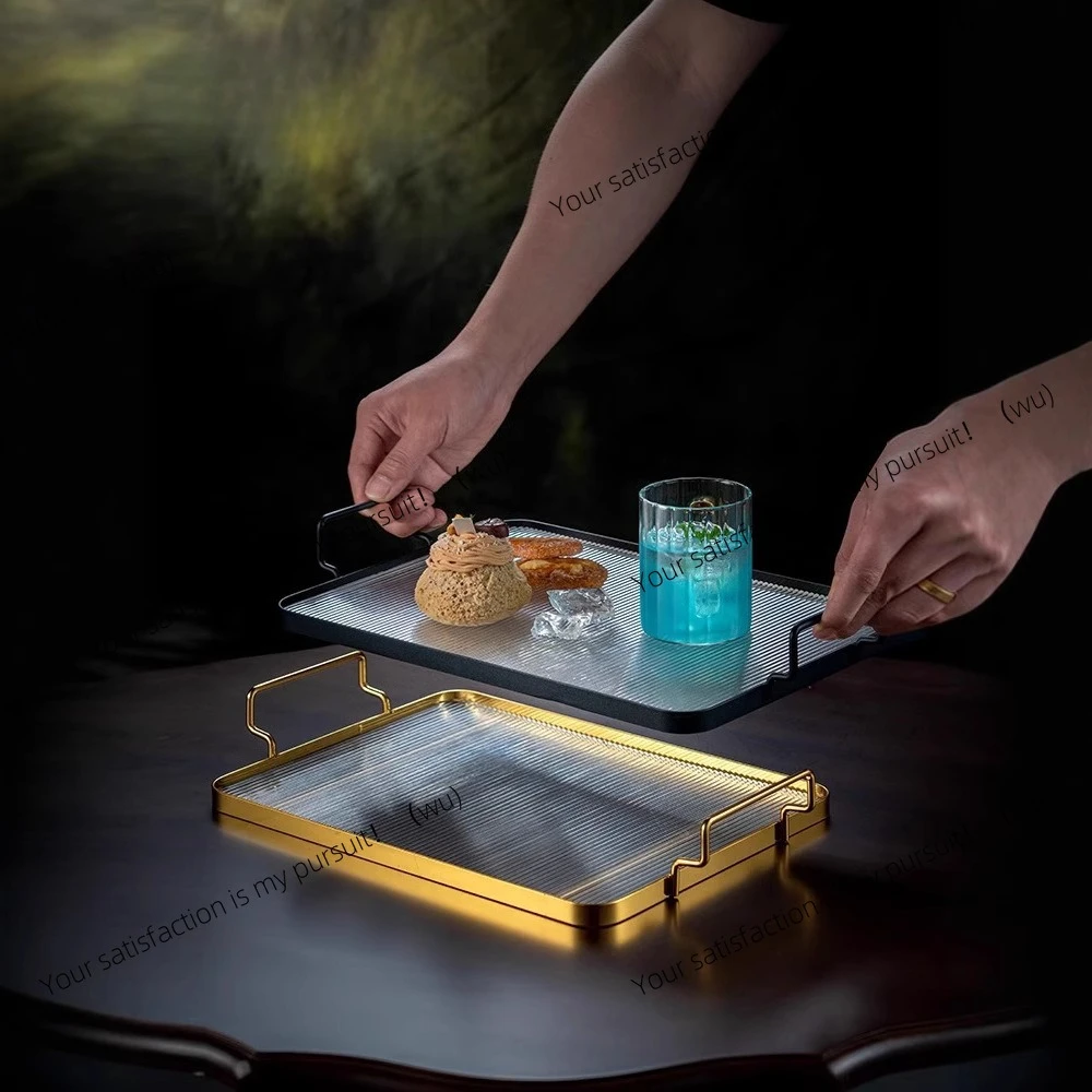 Solid wood glass tea cup tray home draining tea tray hotel restaurant baking, thickened bamboo tray