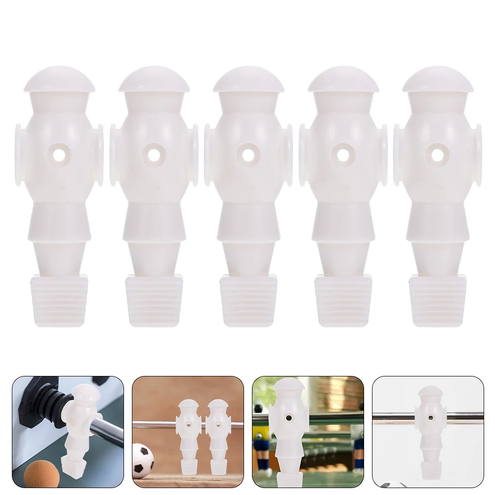 

5pcs Resin Table Football Players Durable Foosball Men Replacement Smooth Surface Clear Color Printing Easy Install Tournament