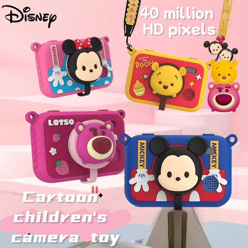 

Disney Winnie Lotso Mickey Minnie 4800W HD Dual-Camera Mini Digital Camera for Children Cartoon Cute Style Student Festival Gift