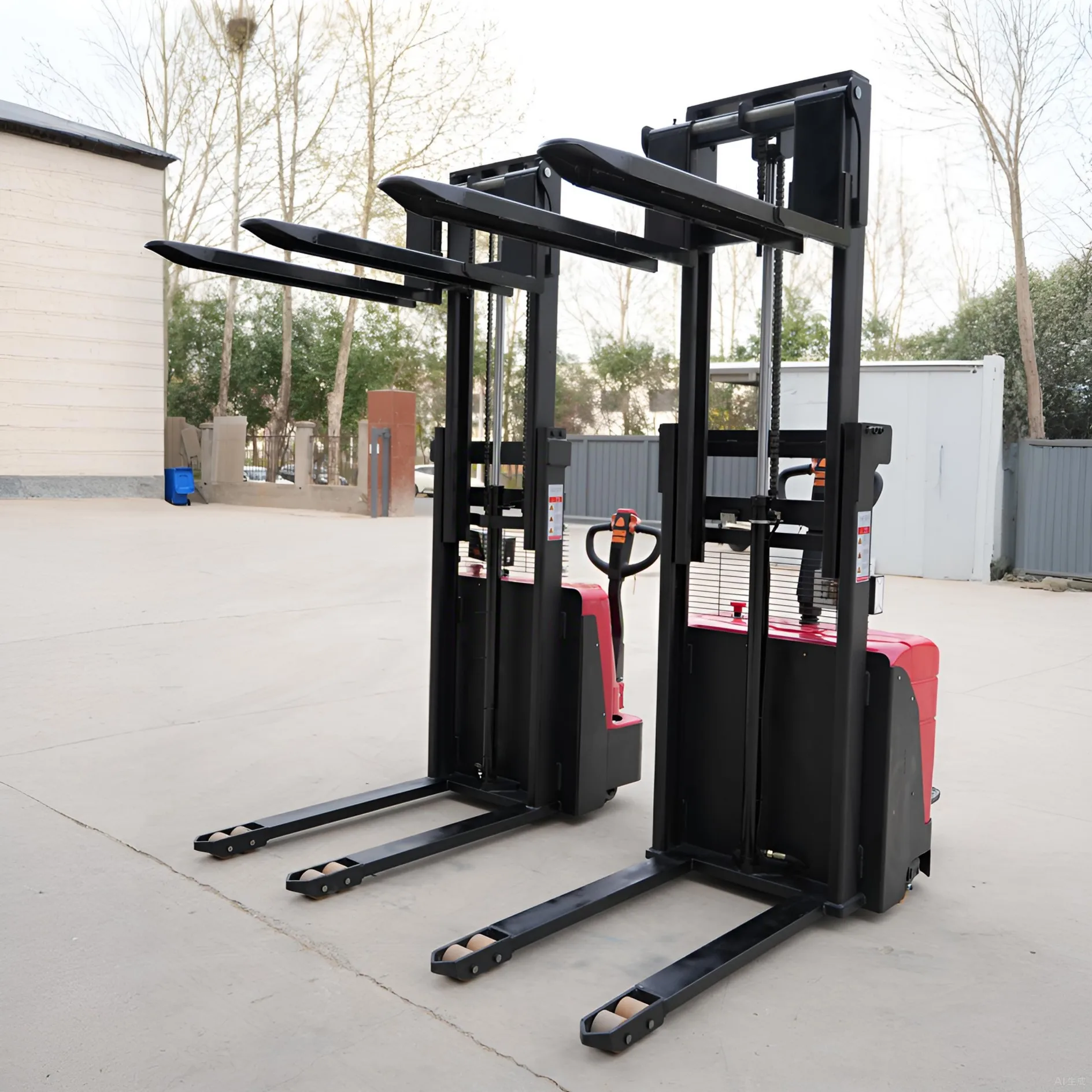 Hot Sale ELES-15E 1.5ton 4.5M 5M Lifter Bais Walkie Type Electric Pallet Stacker With Straddle LegsFit For Double Deck Pallet