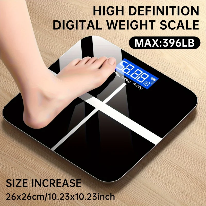 Electronic Scale，396Pound Digital Bathroom Scale，High Precision Scale，BeltLEDHD Display and Temperature Display（Can Be Switched