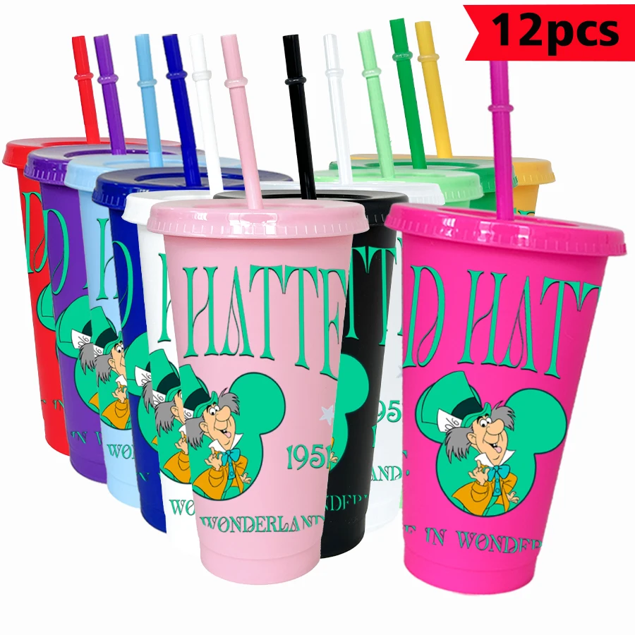 12 unids/pack Disney ratón orejas viejo 26oz vaso de plástico colorido fiesta de cumpleaños utensilios para beber jugo taza de café