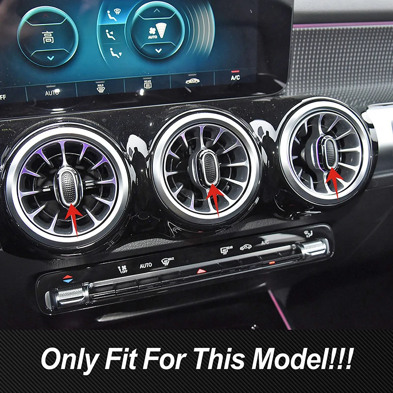 5 Pièces Anneaux Intérieurs Avant Rouge Bling - Accessoires Alu Pour Climatisation Mercedes Classe A B GLA CLA (Rouge)