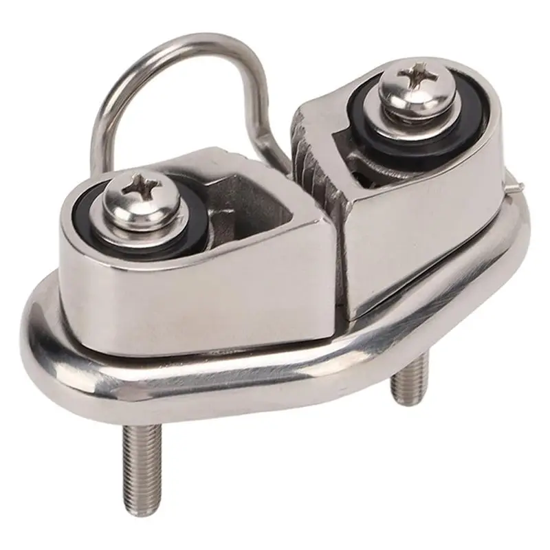 316 Stainless Steel Boat Cam Cleat With Wire Leading Ring, Mirror Polished Sailboat Cleat For 10Mm Rope