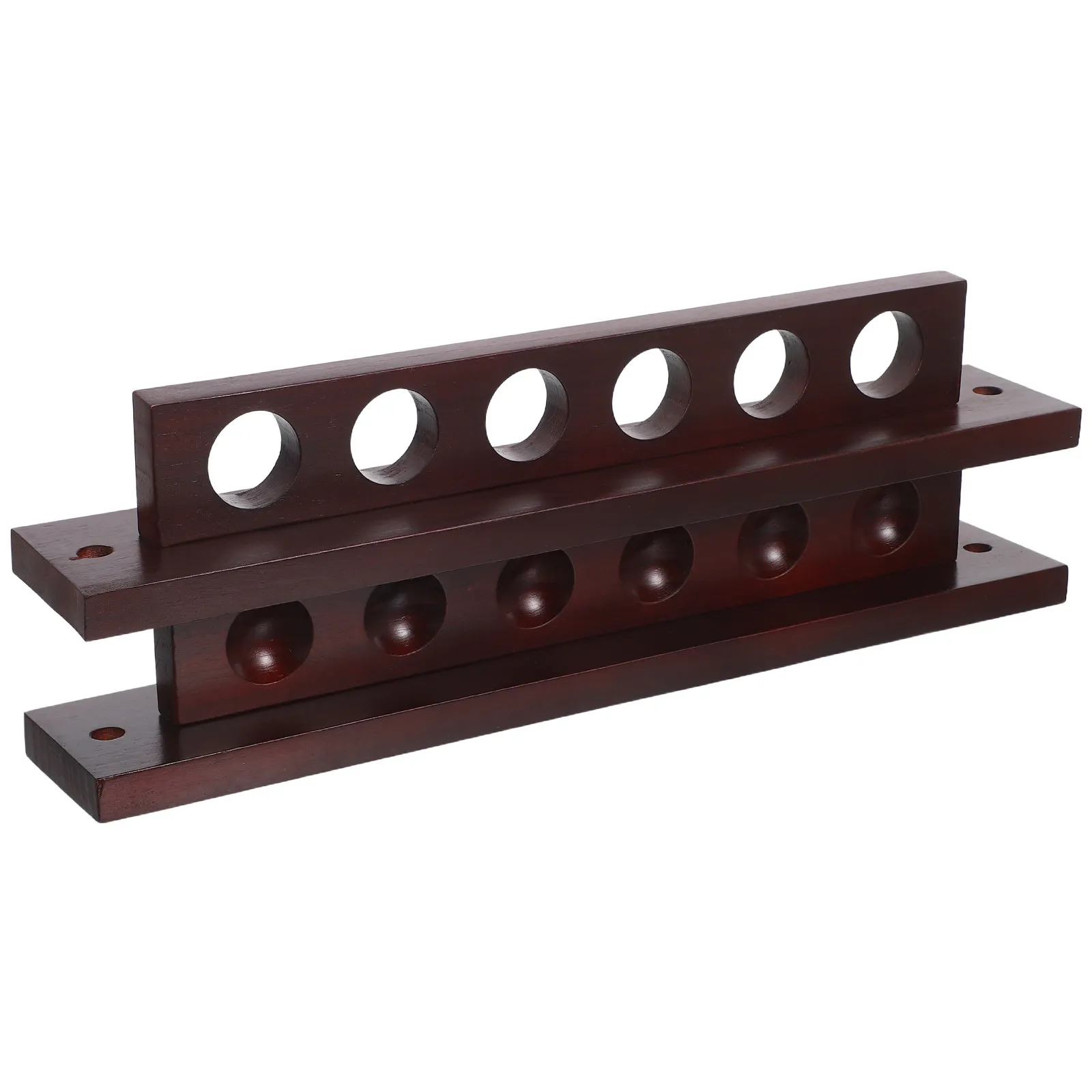 

6-Slot Wall Mounted Billiard Cue Rack Solid Wood T-Shaped Pool Stick Holder for Home Club Storage Elegant Cue Organizer Display
