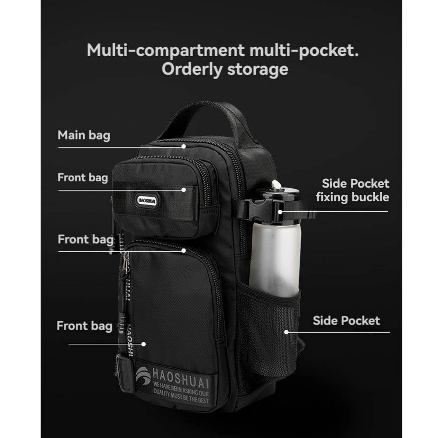 High Quality Nylon Man Sling Chest Bag Shoulder Larger Capacity Outdoor Sports Waterproof Hiking Cycling Travel Chest Daybag