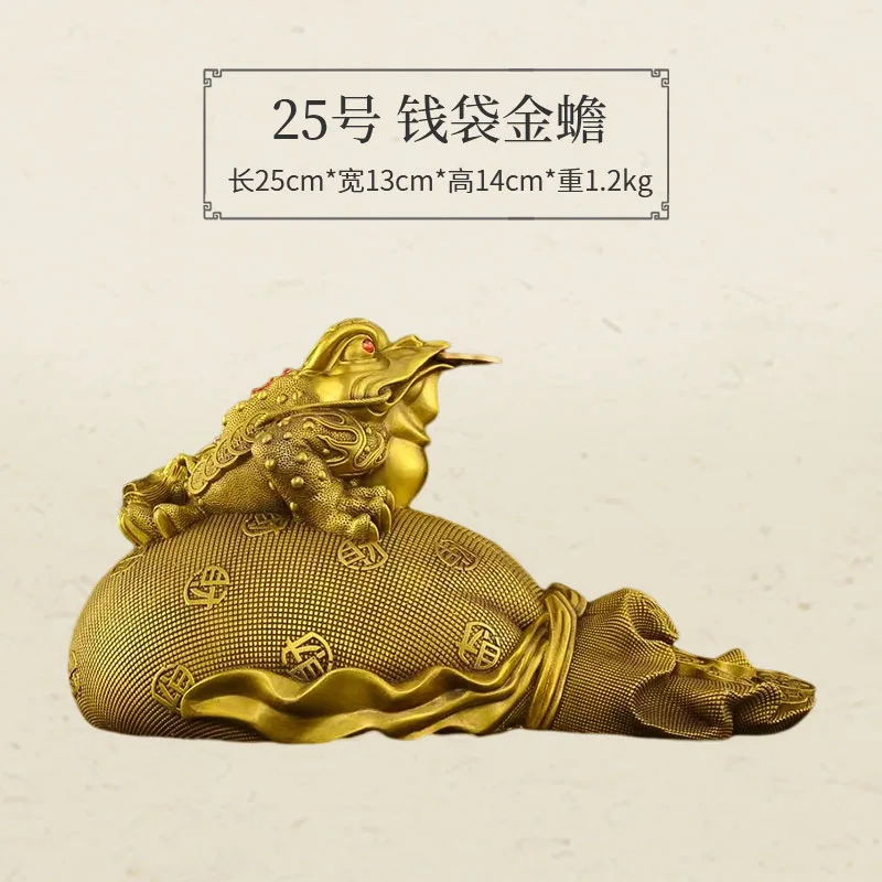 Pure Money Bag, , Three-Legged Toad Ornament, Attracts Wealth, Brass Golden Cicada, For Company, Shop, H