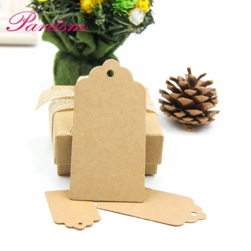 3 Sizes 50PCS Kraft Paper Tags Paper Labels Card Tag For DIY Christmas/Wedding /Party Favors Scrapbooking Kraft Gift Tags