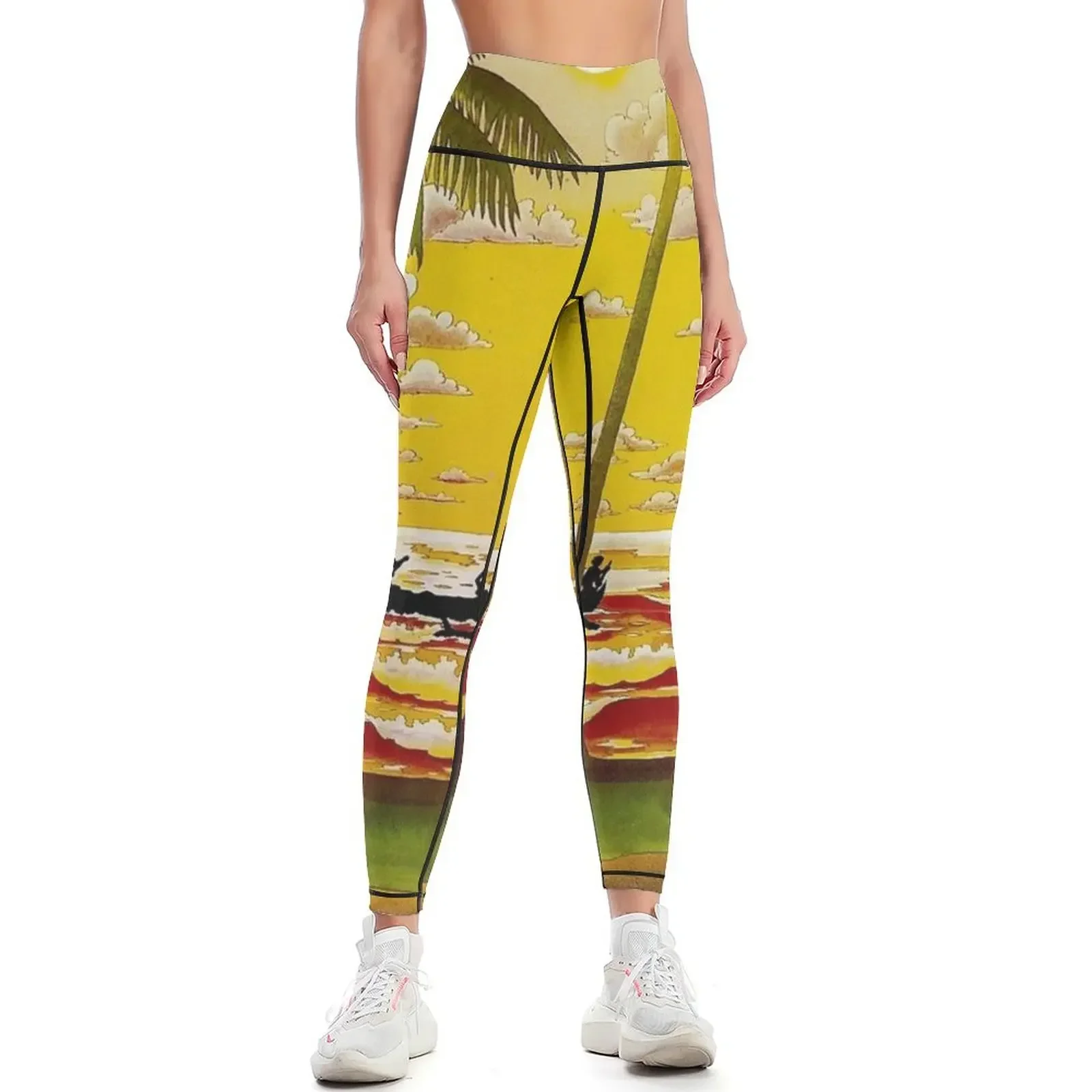 

HAWAIIAN AIR; Travel and Tourism Print Leggings workout clothes for gym wear Leginsy push up for fitness Womens Leggings