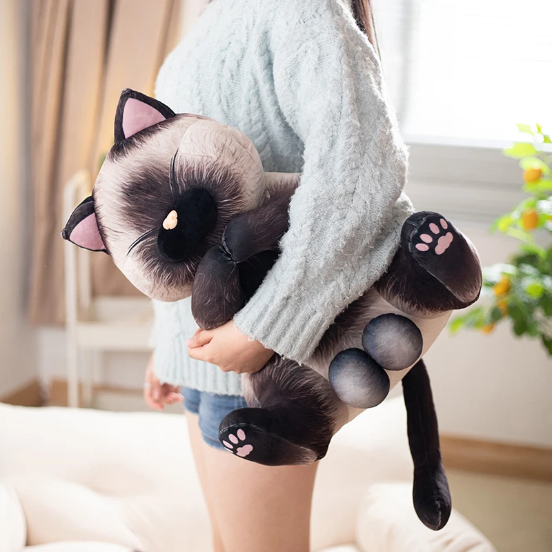 

40/50cm Lifelike Siamese Cats Plush Toy simulation American Shorthair Cute Cat Doll Pet Toys Home Decor Gift For Girls birthday