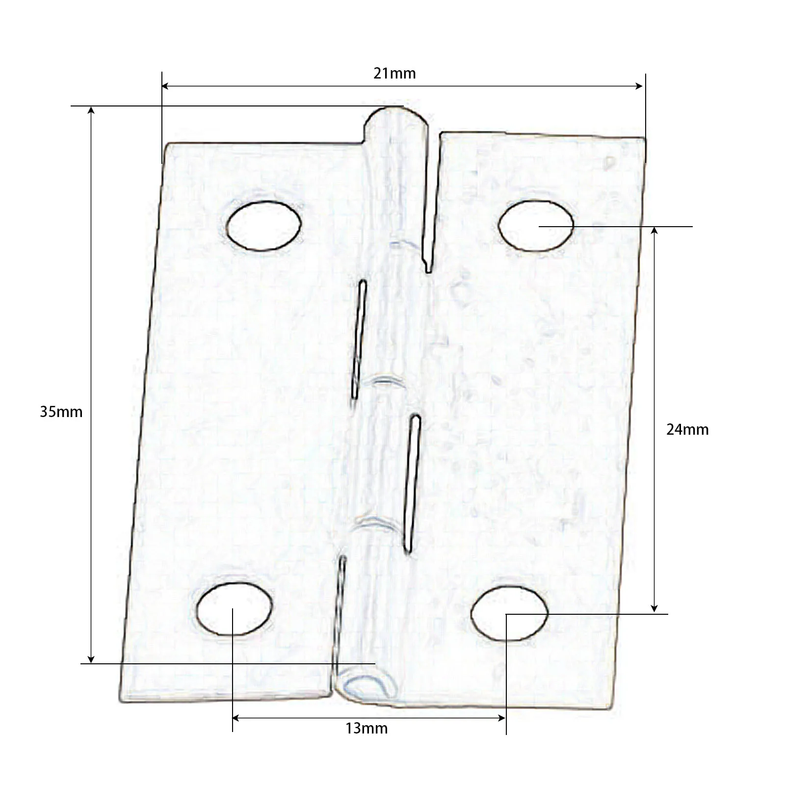 20Pcs  Bronze/Black/Gold Door Cabinet Hinges 4 Holes Jewelry Boxes Decorative Hinge Furniture Fittings with Screws 35*21mm