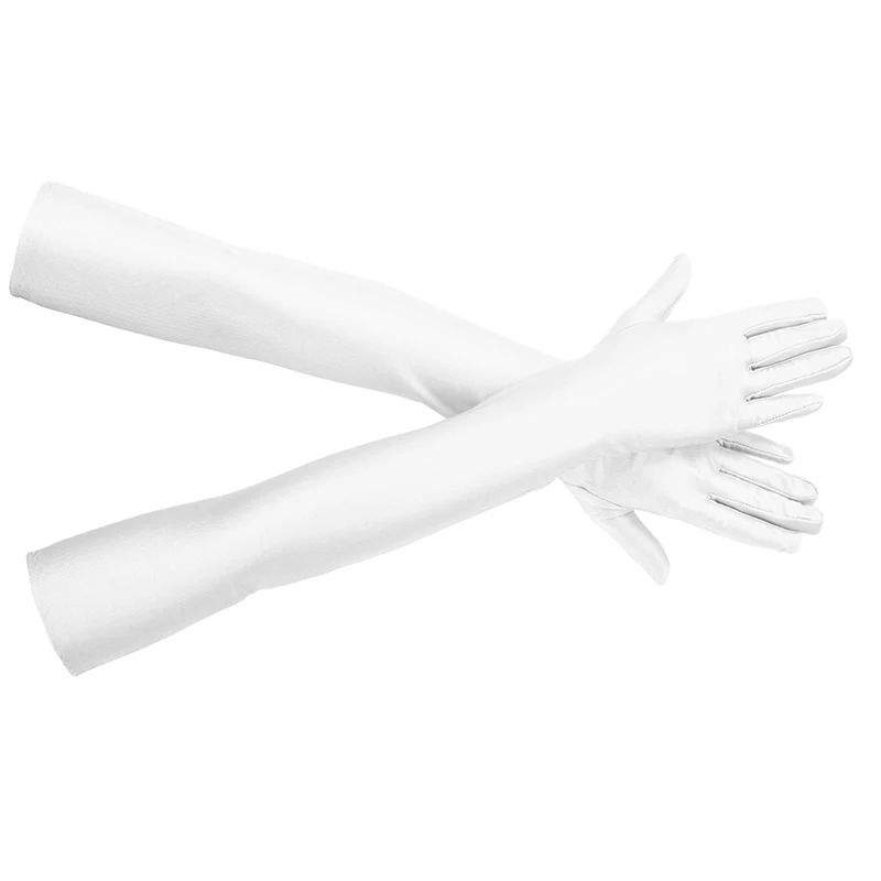 قفازات حماية من الشمس من الألياف اللدنة عالية المرونة للحفلات الليلية وحفلات الزفاف قفازات سوداء