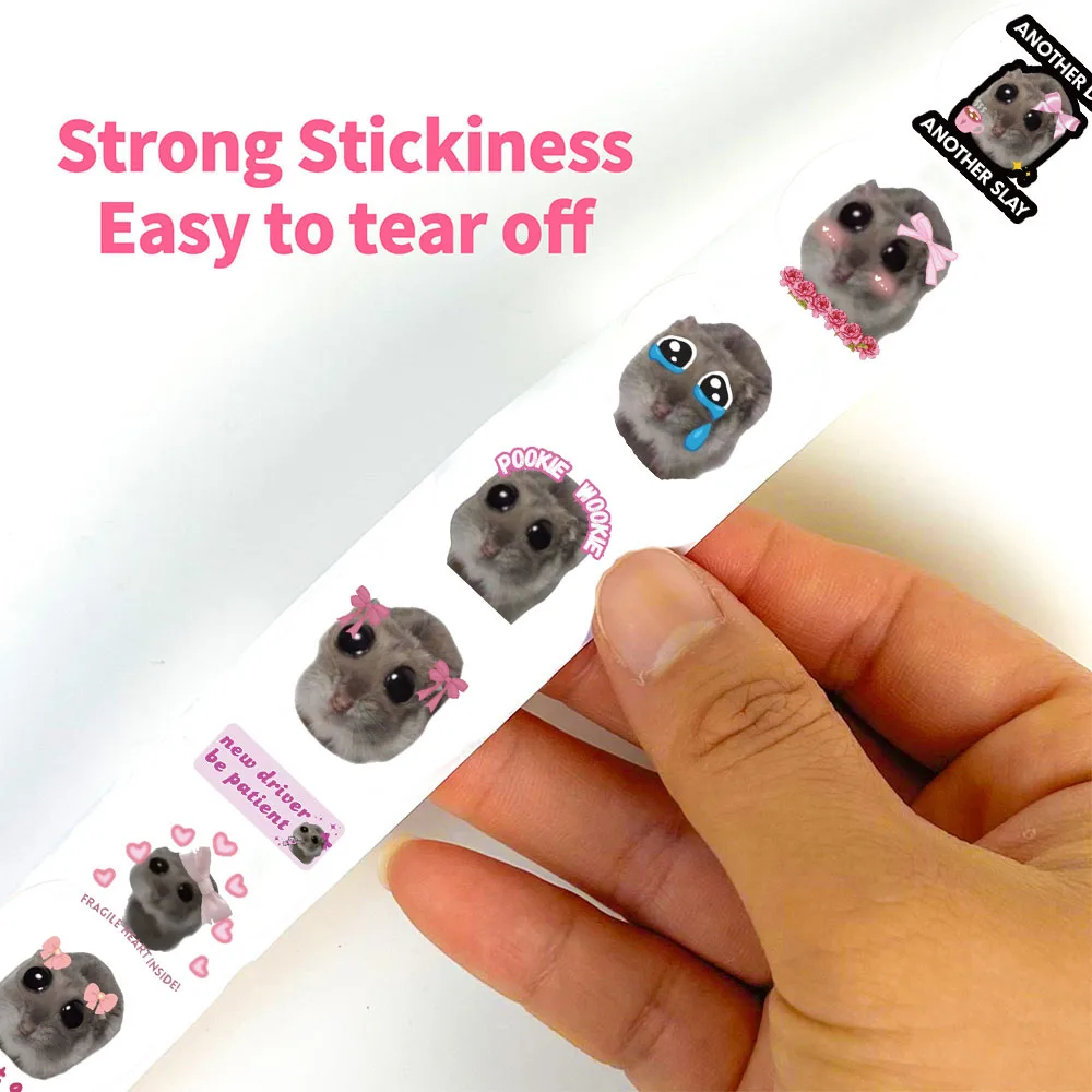 500PCS sad hamster Sticker Coffee Art Picture Waterproof Skateboard Landscaping Suitcase Bicycle Retro Wall Room Coffee Bar Deco