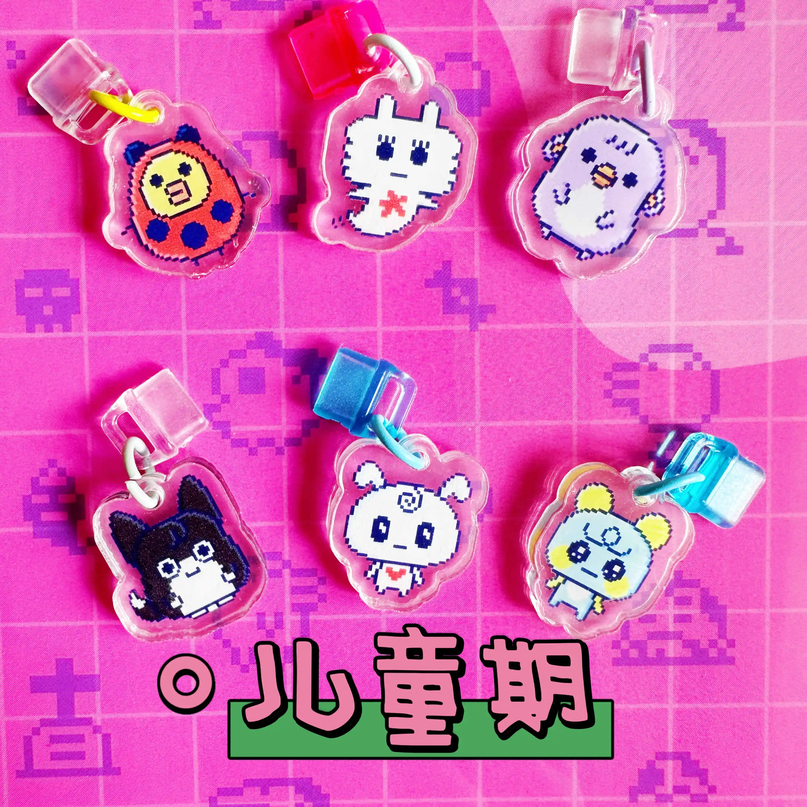 Tamagotchi kawaii Dust Plug Acrylic  Angel Devil Type-C Tamagotchi Uni Switch Kawaii Pendant Pendant Birthday Gift 4u Pix Meets