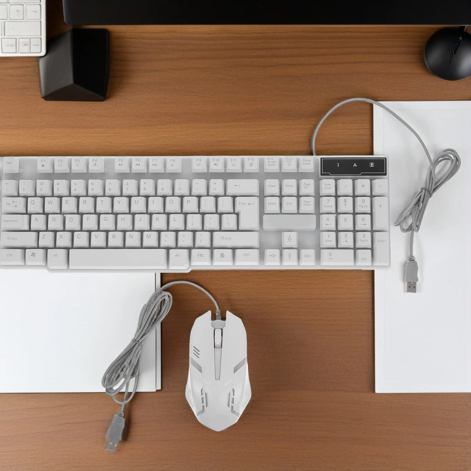 

Backlit Usb Ergonomic Durable Long Time Use Simple Computer Usb Computer Keyboard Practical Gift Keyboard White For