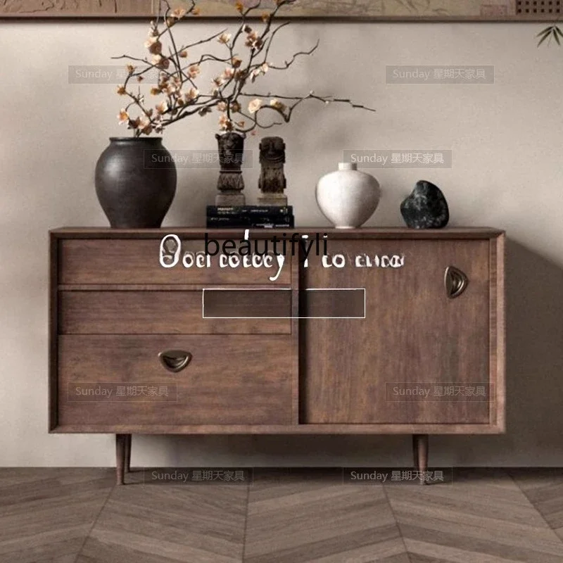 

X18 Nordic retro bucket cabinet, living room TV cabinet, solid wood wabi-sabi wind locker