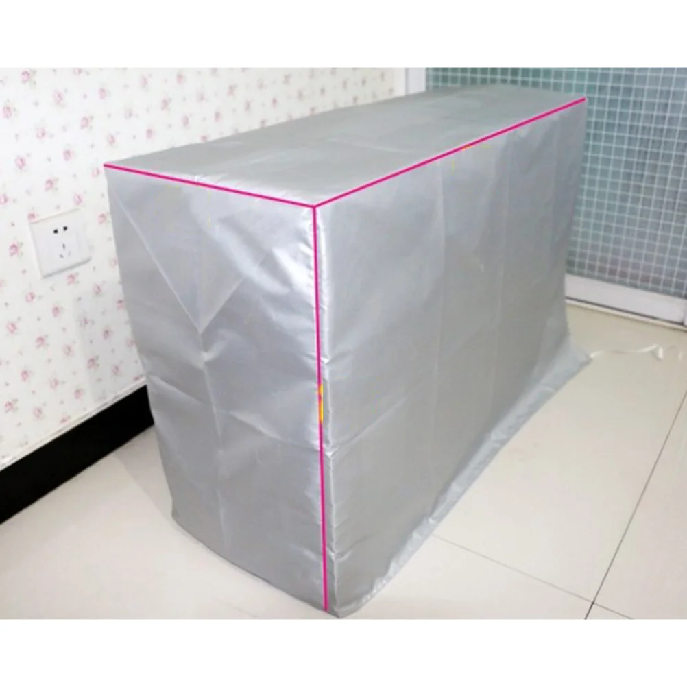 

Air Conditioner Outdoor Cover Waterproof Dustproof Silver Polyester Fabric Fit 9000-15000 Window Unit Protect Save Energy