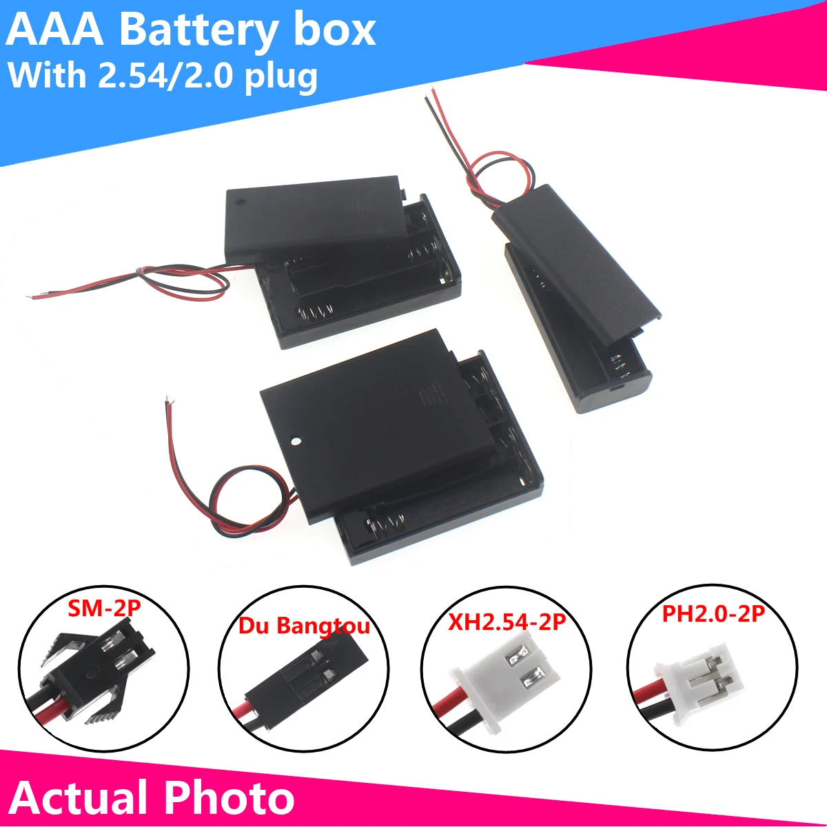 

1pcs 1x 2x 3x 4x AAA Battery Box Case Holder With Wire Leads ABS Plastic Battery Box Connecting Solder For 1-4pcs AAA Batteries