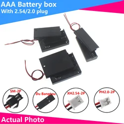 AAA Battery Box Case Holder com fios, ABS Plastic Battery Box, Conexão de solda, 1-4Pcs AAA Baterias, 1-4Pcs