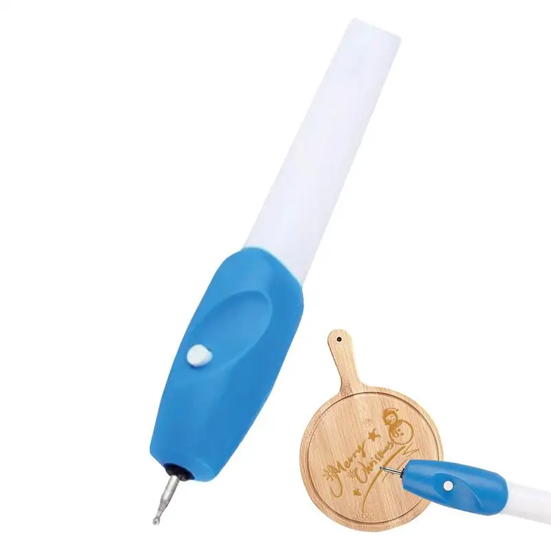 Mini Electric Engraving Pen Blue DIY Miniature Carving Machines Metal Plastic Engraver Pen for Plastic Wood Metal Glass