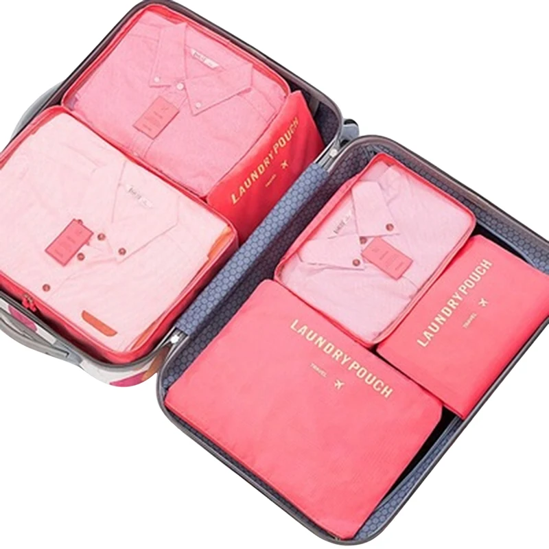 Travel storage 6-piece storage bag underwear shoes 6 storage bag Oxford waterproof cloth luggage storage