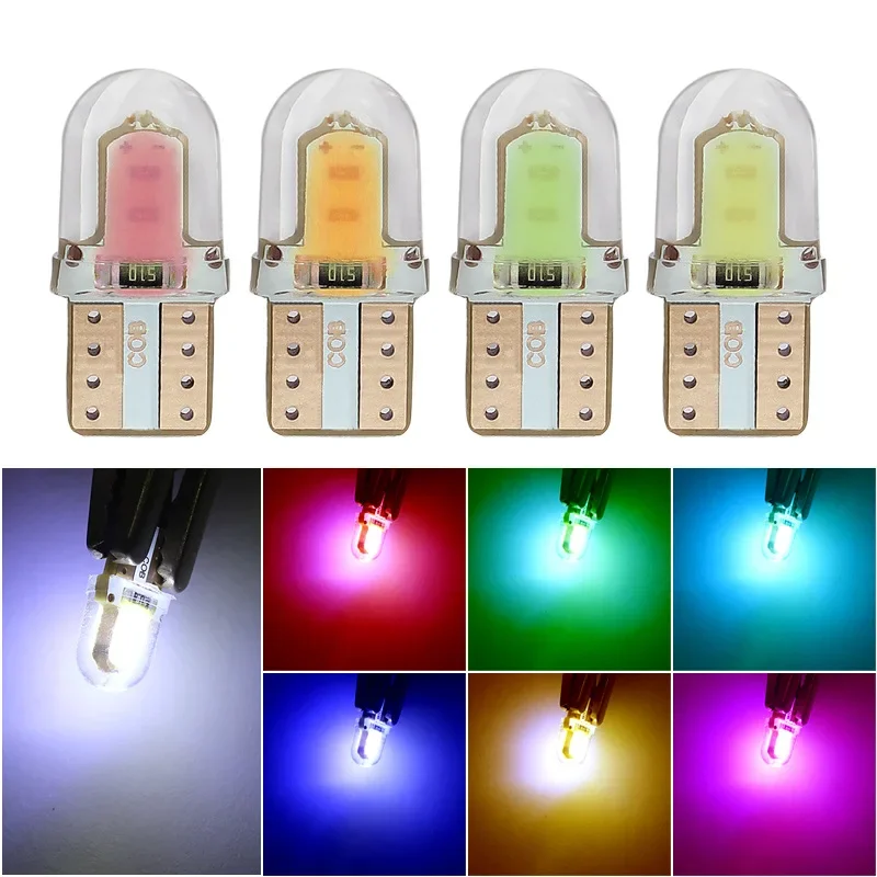 جديد 5/40 قطعة T10 مصباح ليد لمبة سيارة Cob أضواء لوحة ترخيص مصباح 12 فولت سيليكون الإضاءة بدوره إشارة المصابيح الداخلية قبة الإضاءة #2