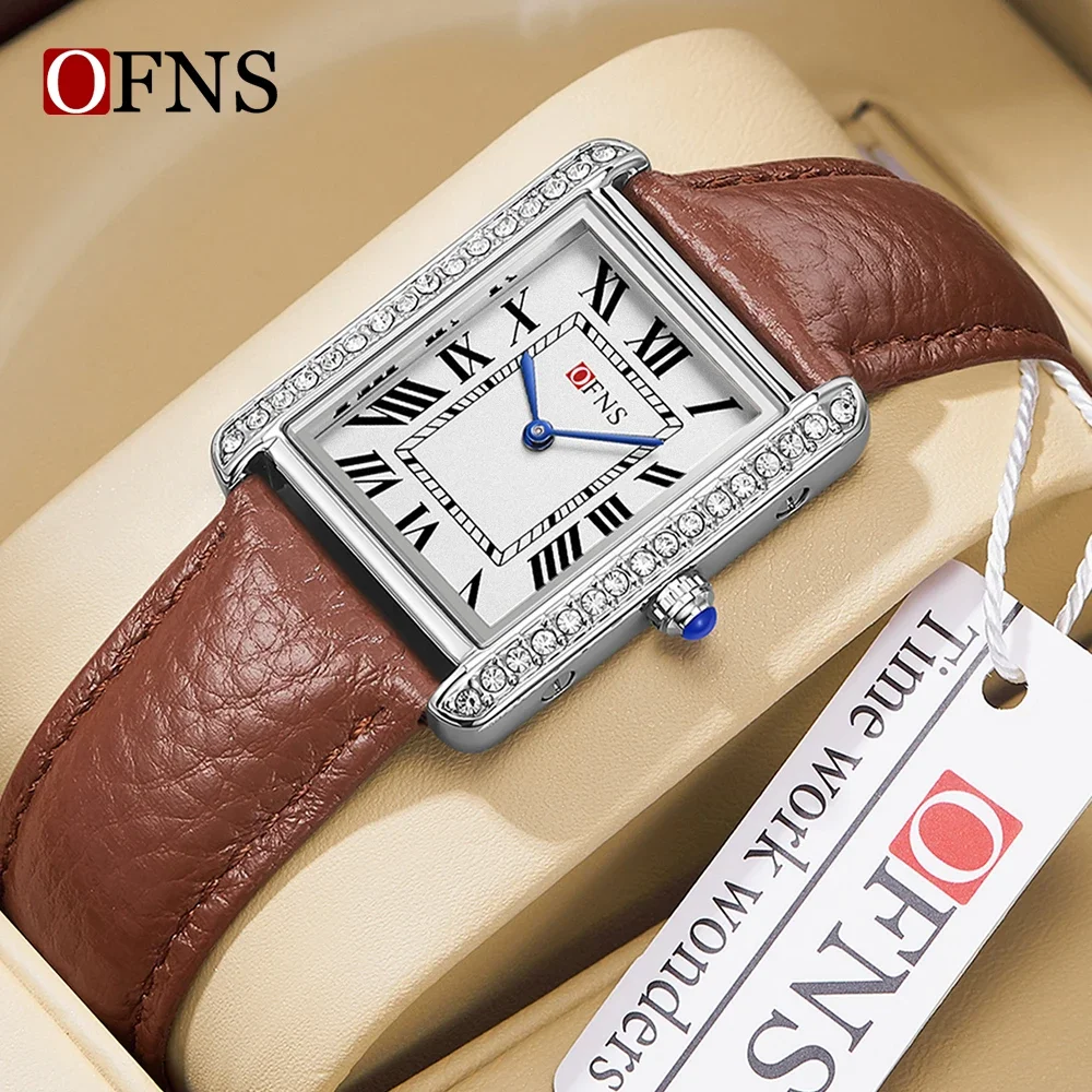 

OFNS 1509 1520 Couple Sport Fashion Luxury gift Leather Stainless steel Wrist Watch Men's Women Girl Quartz Wristwatches