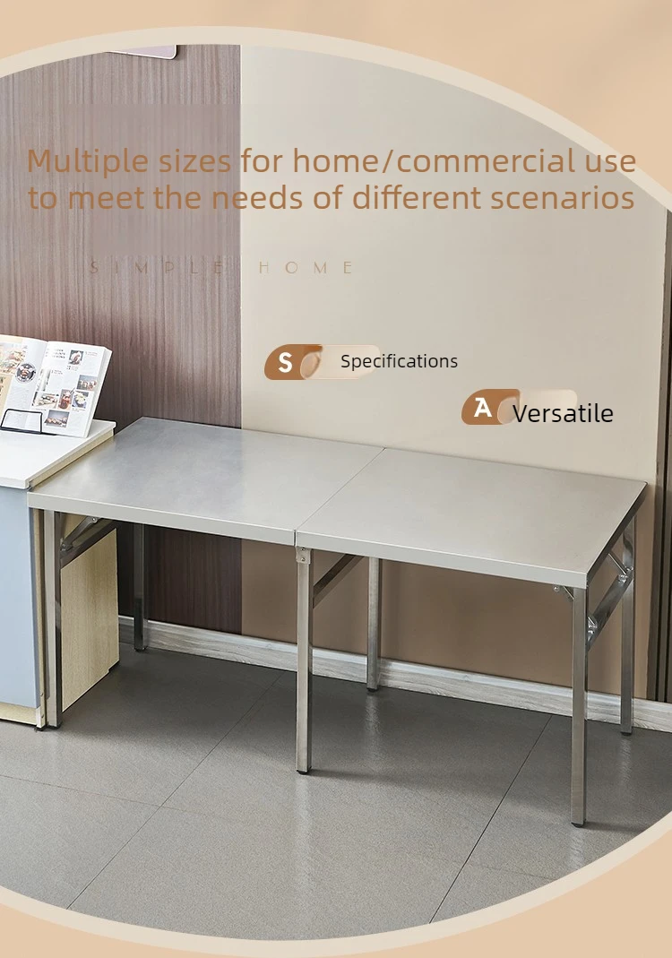 Stainless Steel Multifunctional Foldable Table Portable Outdoor Camping Desk Commercial Buffet Serving Counter Home Dining Table