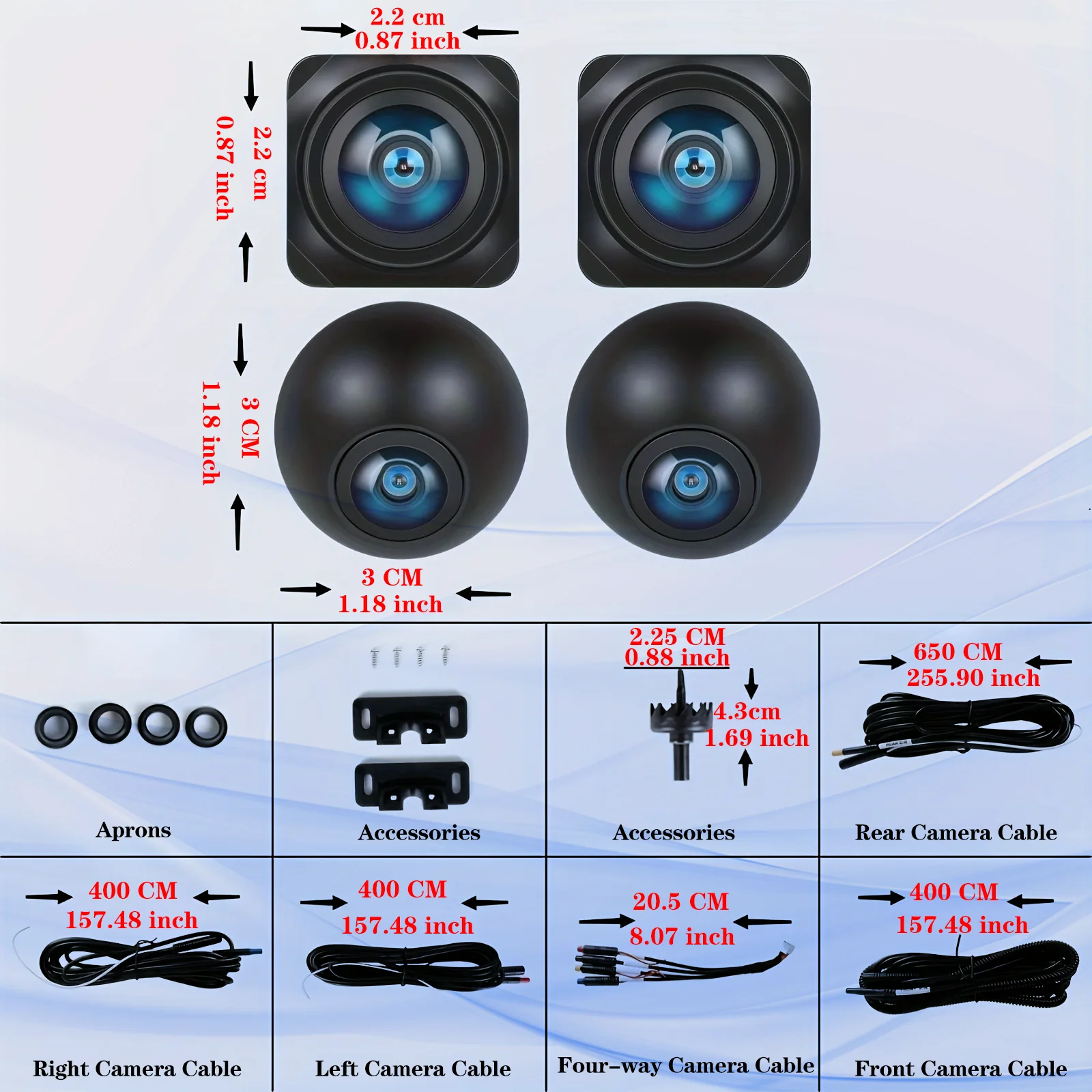 C1080P 360° Panoramic Camera HD Rear / Front / Left / Right 3D 360 Bird View Panoramic Accessories For Car Android Radio