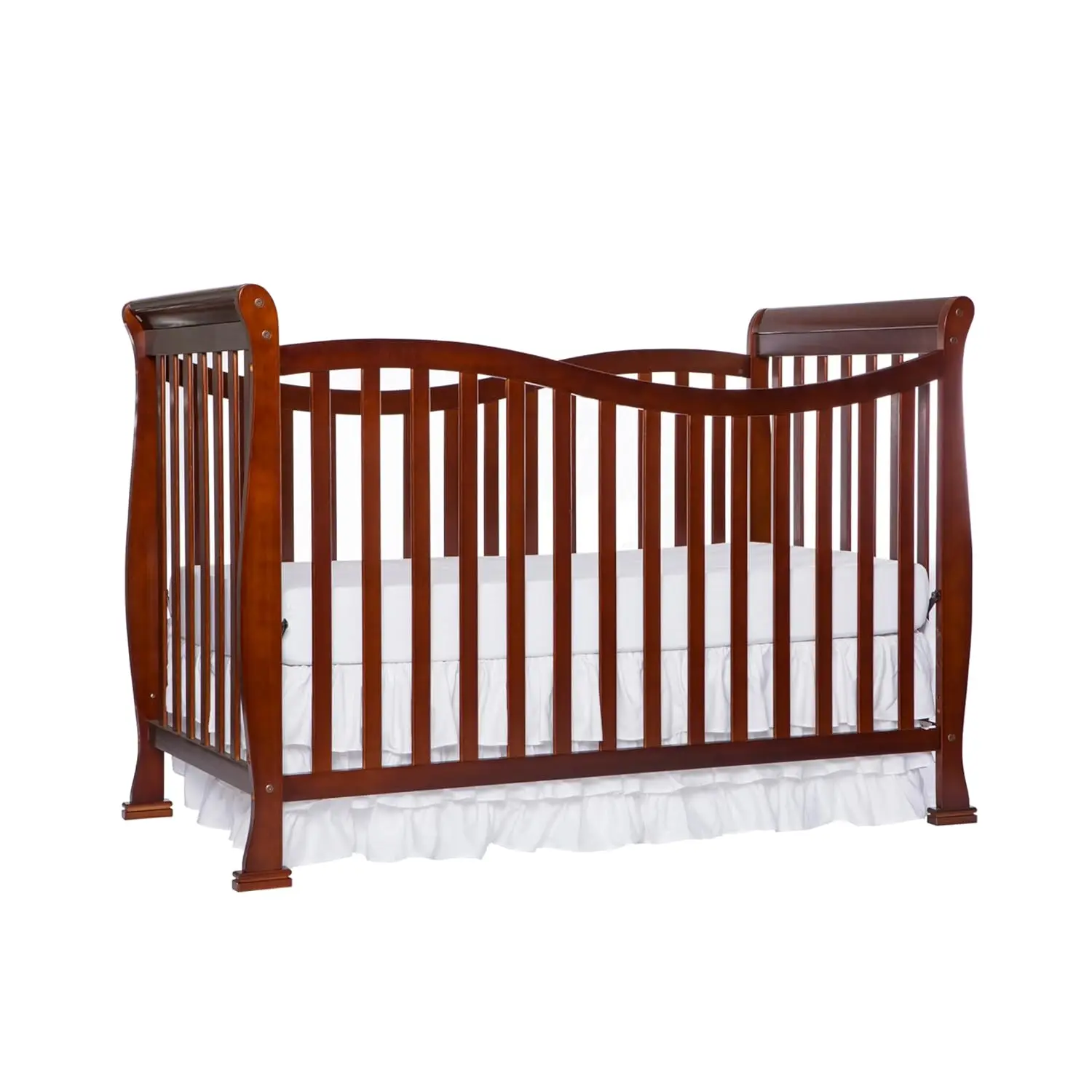 7-In-1 Convertible Crib In Espresso,  4 Mattress Height Settings, Made Of Sustainable New Zealand Pinewood