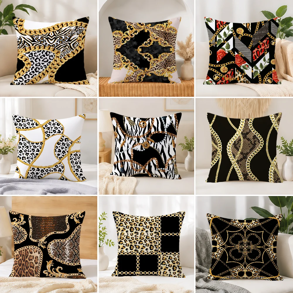 Baroque style leopard snakeskin cushion cover soft Double Sided pillowcase gift Sofa Home Living Room hogar Decor pillowcover