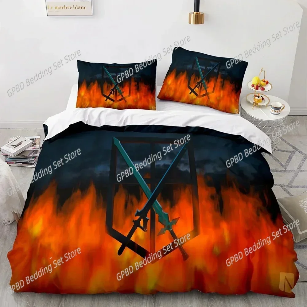 2025 Luxury New 3D Print Anime Attack on Titan Bedding Set Duvet Cover Pillowcase Freedom Wings Boys Kids Twin Single Full Size