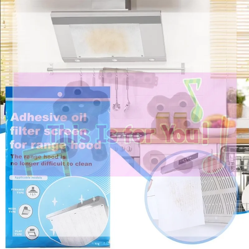 【MA】12 Sheets Disposable Kitchen Oil Filter Paper Non Woven Anti Oil Absorbing Paper For Cooker Hood Extractor Fan