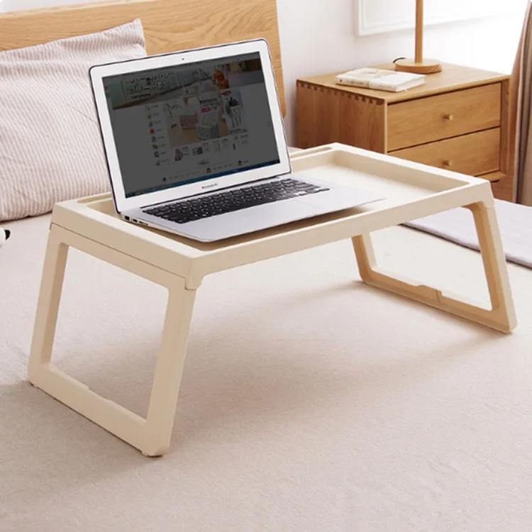 PP Simple Portable Laptop Table Breakfast Table Lightweight Folding Bed Desk Student Dormitory Lazy Study Writing Table 5 Color