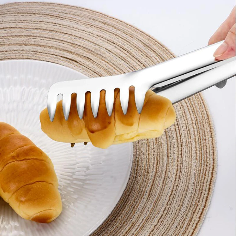Stainless Steel Spaghetti Tong 9 Inch Pasta Clip Comb Shaped Tong Food Holder Steak Bread BBQ Clip Cooking Utensils Kitchen Tool