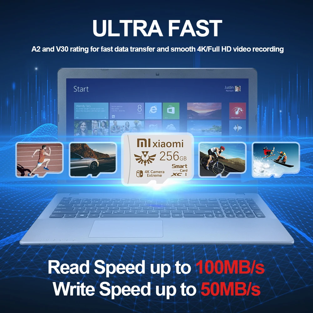 Scheda SD Micro TF V10 ad alta velocità da 2 TB Scheda di memoria da 1 TB 512 GB Scheda SD da 256 GB 128 GB perfetta per il telefono con fotocamera Nintendo Switch