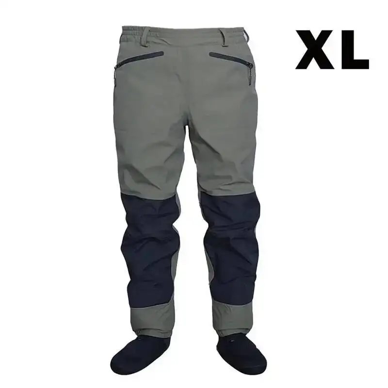 3-lagige, atmungsaktive, wasserdichte Wathose zum Fliegenfischen an der Taille, Strumpffüße, hohe Hose, Wathose, langlebige Entenjagd-Wathose