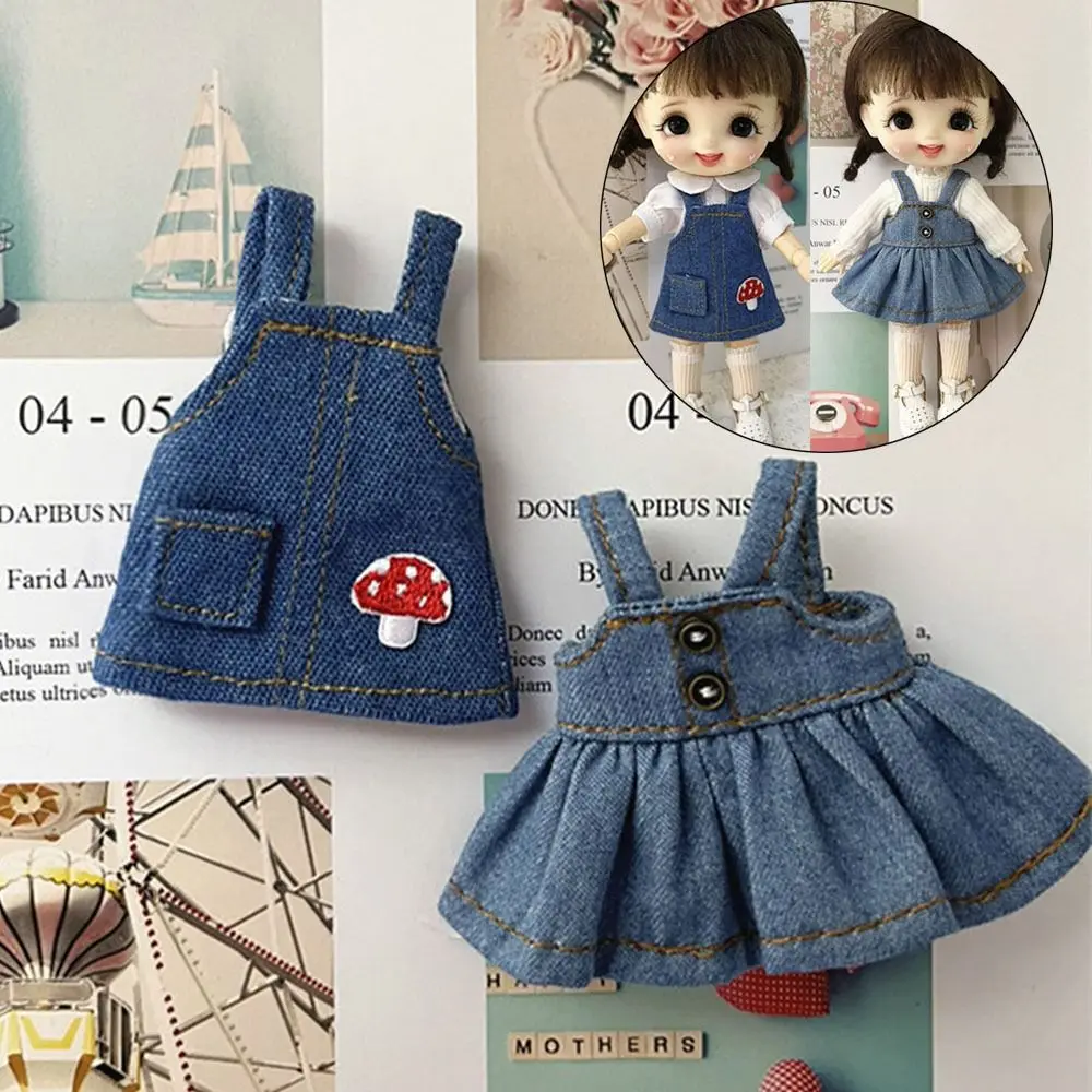 Fashion Jeans Dress Overalls 1/11 Doll Clothes For ob11 Dolls Casual Wears Shirt for 1/12 BJD Dolls Clothes Accessories Kids Toy