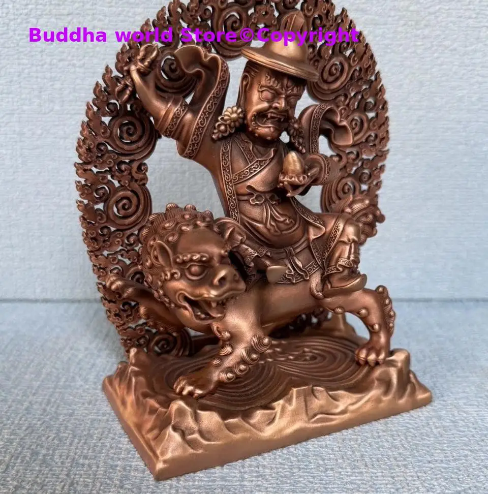 Nyingma Single Vajra Dharmapala Rare Solitary Vajra Protector buddha figure copper Carving Buddhist temple monk worship 15cm