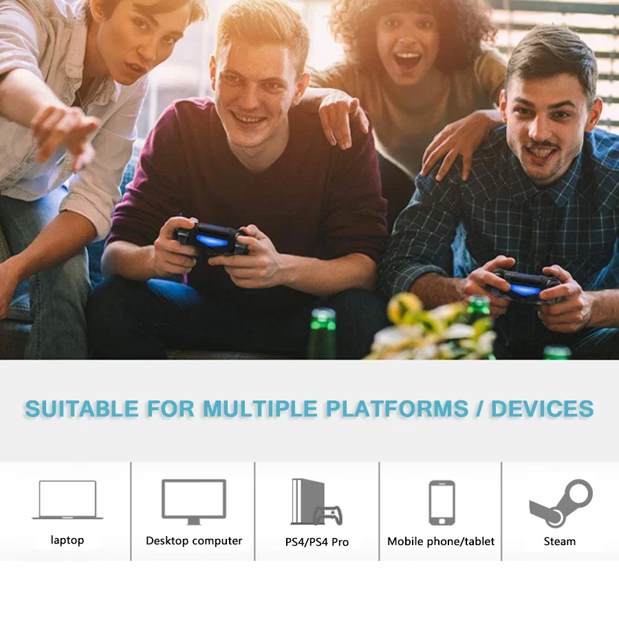 Wireless Game Controller For PlayStation 4/Slim/Pro/PS3 Console Computer PC Bluetooth Gamepad 6-axis Gyroscope Dual Vibration