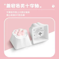 커스텀 OEM 키캡 실리콘 귀여운 소프트 터치 고양이 발 모양 레진 키캡 (MX 스위치 키보드용)