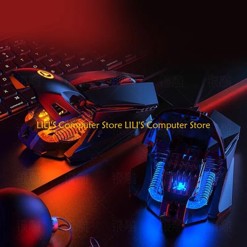

A52B Mechanical Gaming Mice Cool Light Voiced Silent for PC Computer Game