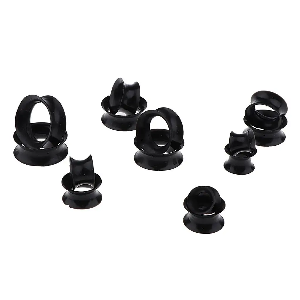 Ear Plug Gauges Silicone Flexible Tunnel Double Flared Expander Set for Earring Sets Dangling Long Earings Styling