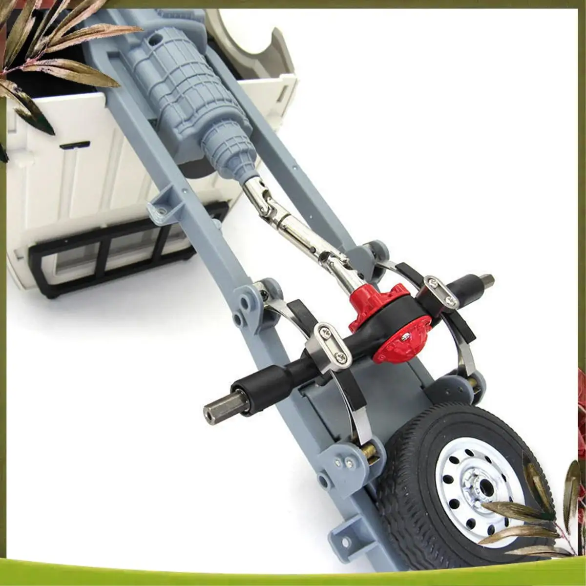 ABOU-2 Stuks Metalen Achterbrug As Met Stalen Gear Voor WPL D12 B14 B24 B16 B36 C14 C24 C34 C44 RC Auto Upgrade Onderdelen, Zwart