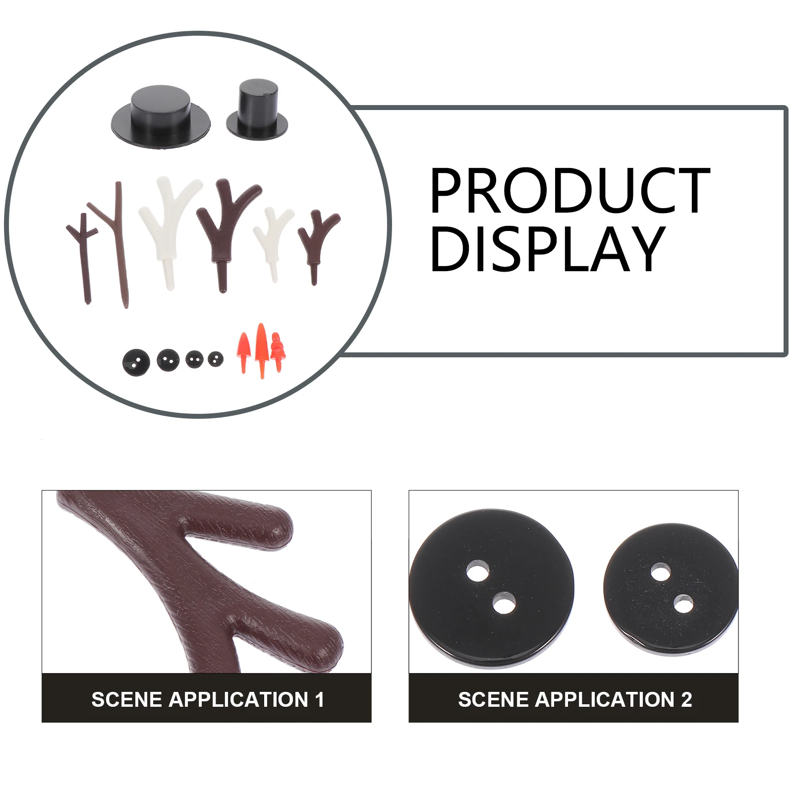 

Christmas Snowman DIY Kit Plastic Accessories Nose Buttons Antlers Craft Decoration Supplies Kids Activities Handmade Ornaments