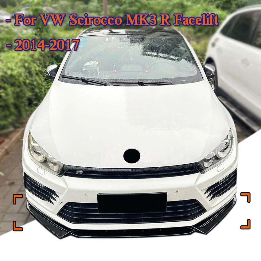 

3Pcs Front Bumper Lip Splitter For Volkswagen Scirocco MK3 R Facelift 2014 2015 2016 2017 Front Bumper Lip Lower Guard Plate